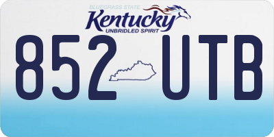 KY license plate 852UTB