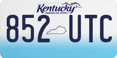 KY license plate 852UTC