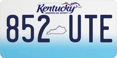 KY license plate 852UTE
