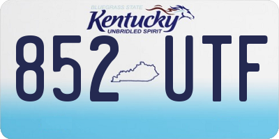 KY license plate 852UTF