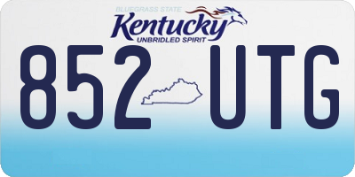 KY license plate 852UTG