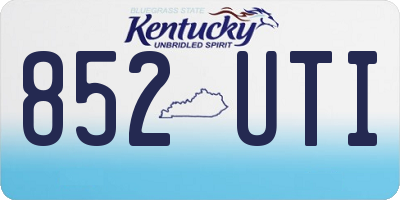 KY license plate 852UTI