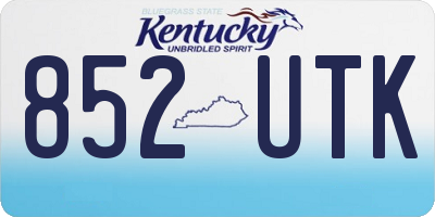 KY license plate 852UTK