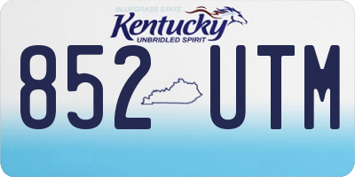 KY license plate 852UTM