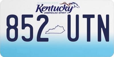 KY license plate 852UTN