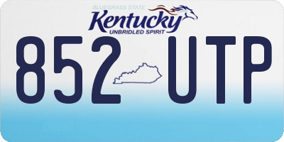 KY license plate 852UTP