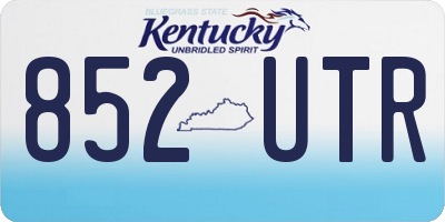 KY license plate 852UTR