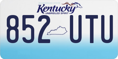 KY license plate 852UTU