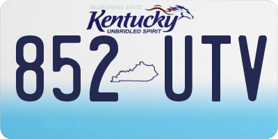 KY license plate 852UTV