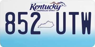 KY license plate 852UTW