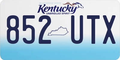 KY license plate 852UTX