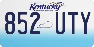 KY license plate 852UTY