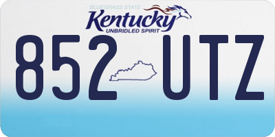 KY license plate 852UTZ