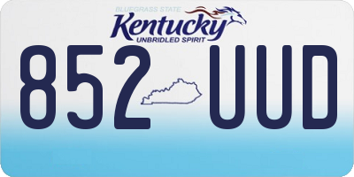KY license plate 852UUD