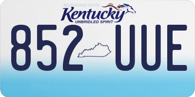KY license plate 852UUE