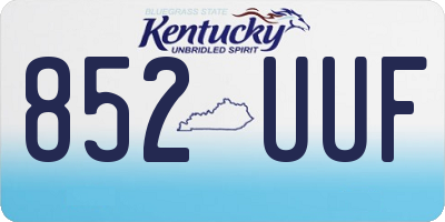 KY license plate 852UUF