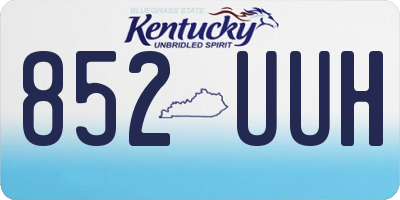 KY license plate 852UUH