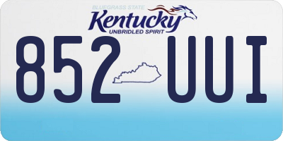 KY license plate 852UUI