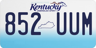 KY license plate 852UUM