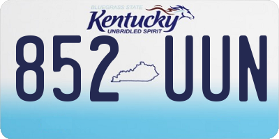 KY license plate 852UUN