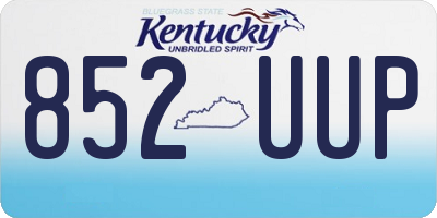 KY license plate 852UUP