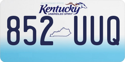KY license plate 852UUQ