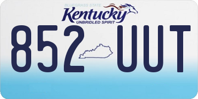 KY license plate 852UUT