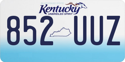 KY license plate 852UUZ