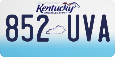 KY license plate 852UVA