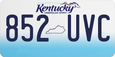 KY license plate 852UVC