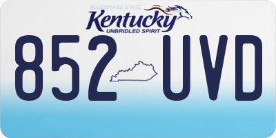 KY license plate 852UVD