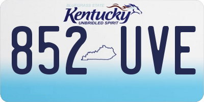 KY license plate 852UVE