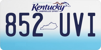 KY license plate 852UVI