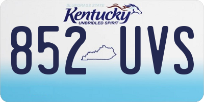 KY license plate 852UVS