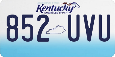 KY license plate 852UVU