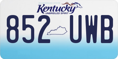 KY license plate 852UWB