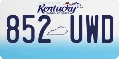 KY license plate 852UWD