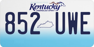 KY license plate 852UWE