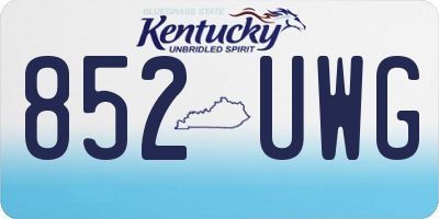 KY license plate 852UWG