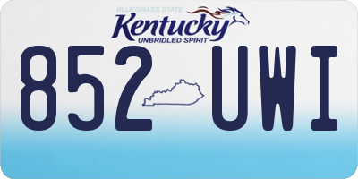 KY license plate 852UWI