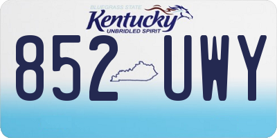 KY license plate 852UWY