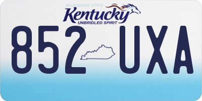 KY license plate 852UXA