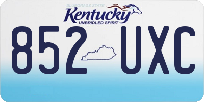 KY license plate 852UXC