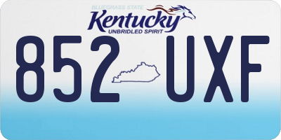 KY license plate 852UXF