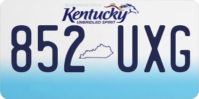 KY license plate 852UXG
