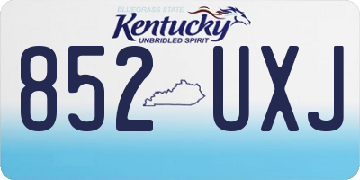 KY license plate 852UXJ