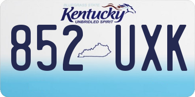 KY license plate 852UXK
