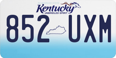 KY license plate 852UXM