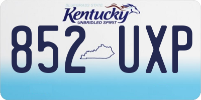 KY license plate 852UXP