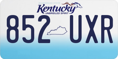KY license plate 852UXR